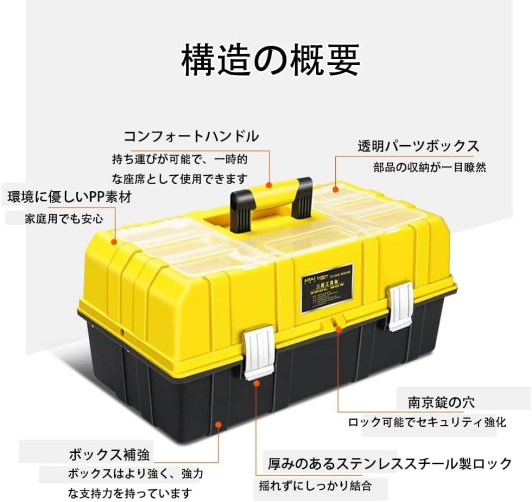 Amazon.co.jp: pisipe 工具箱 ツールボックス 工具入れ 道具箱 工具 