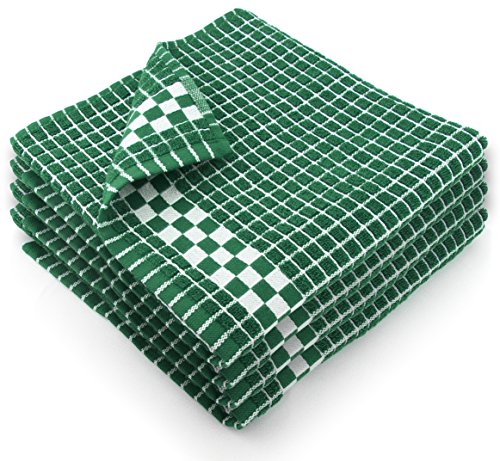 Fecido Classic Dark Kitchen Dish Towels with Hanging Loop - Heavy Duty Absorbent