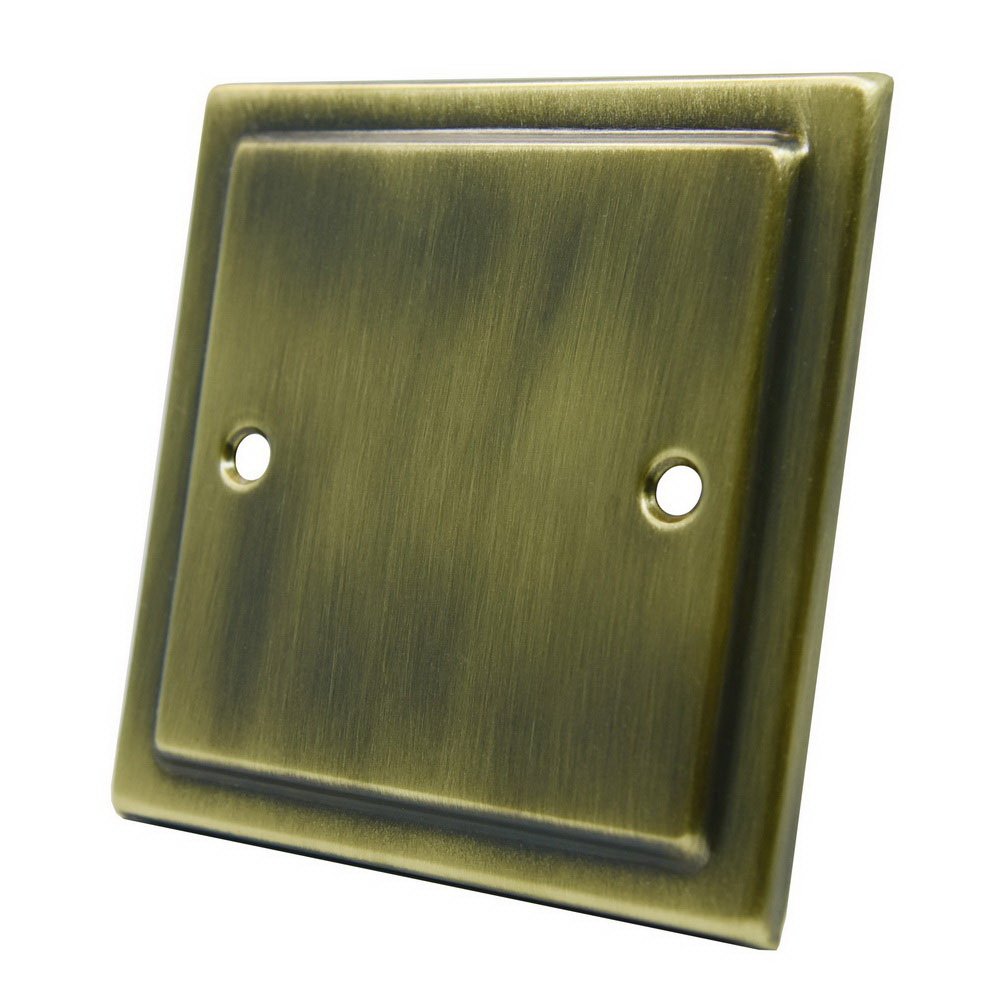 Aet Bronze Vab1gbp 1 Gang Victorian Antique Brass Electrical Blanking Plate