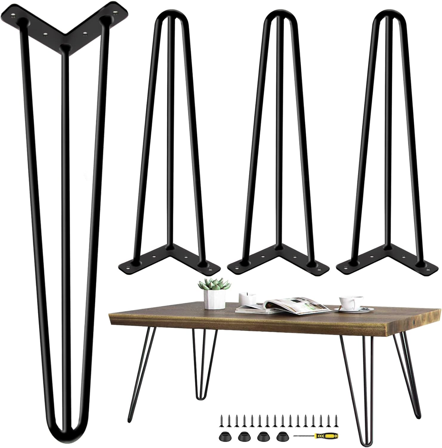 Metal Black Hairpin Legs 412 Inch Heavy Duty Mid Century Legs(900