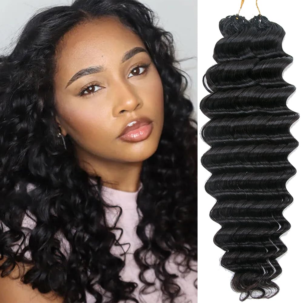 Ssawhair Deep Wave Crochet Human Hair Knotless Pre-Separated Deep Curly Human Hair With String Pre-Looped Reusable Feather Crochet Hair Extensions