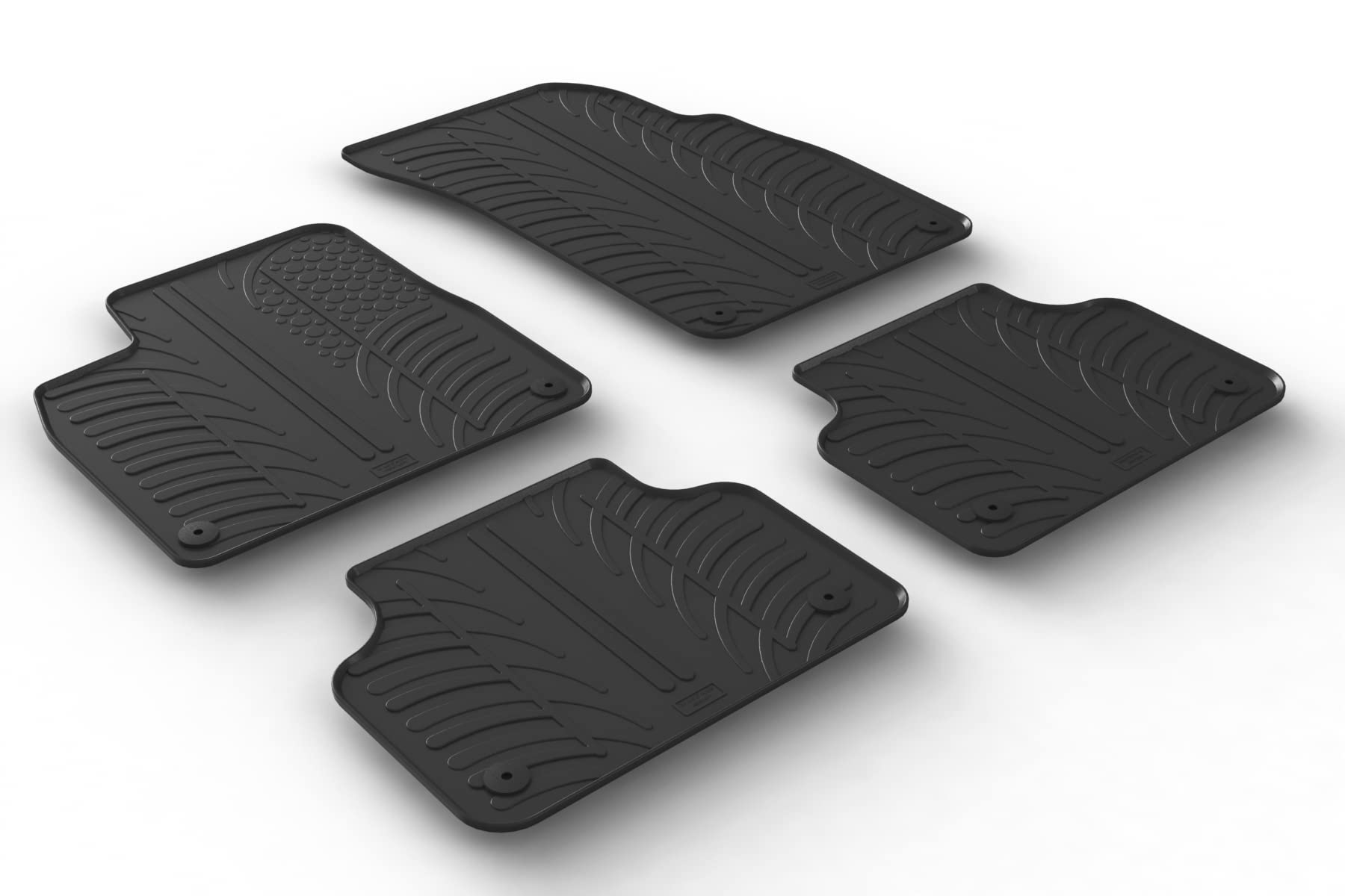 AROBA GL0251Q8 Design Rubber Floor Mats Compatible with Audi Q8, SQ8, RSQ8 from 05.2018 Onwards Raised Edge 4-Piece Colour Black Rubber Mats Car Mats Perfect Fit