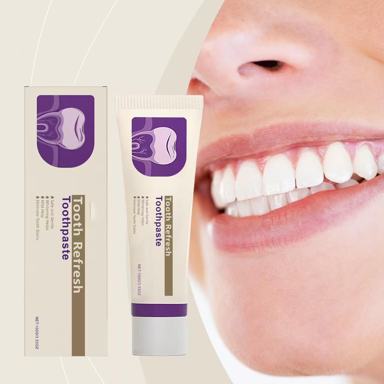 Nature Tooth Refresh Dentifricio bianco brillante per adulti, dentifricio sbiancante, dentifricio per denti e gengive sensibili (5 pezzi)