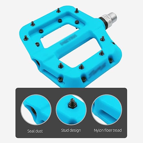 Miniatura 6 de Rwlre Pedales de bicicleta, rodamientos de sello ultraligeros Pedales de bicicleta de bicicleta de nailon para carretera BMX MTB, pedales de
