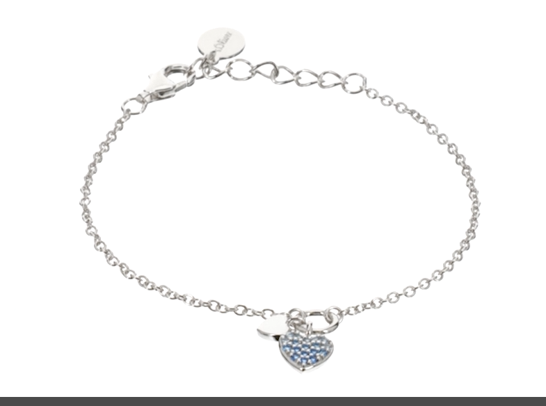 s.Oliver Armband aus 925 Sterling Silber & Edelstahl mit Anhänger für