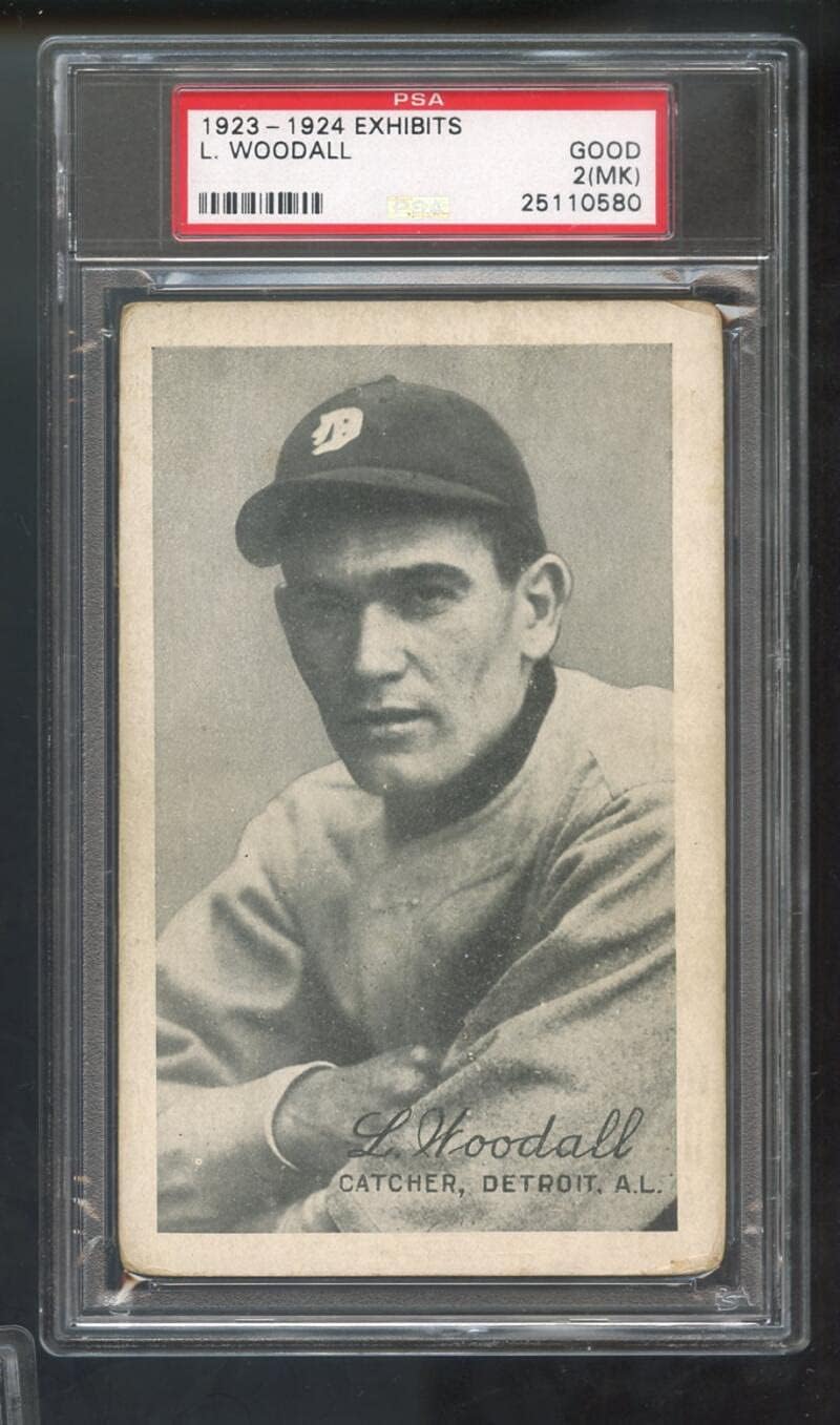1923 1924 Exhibits Lawrence Woodall L. PSA 2 (MK) Graded Baseball Card Exhibit