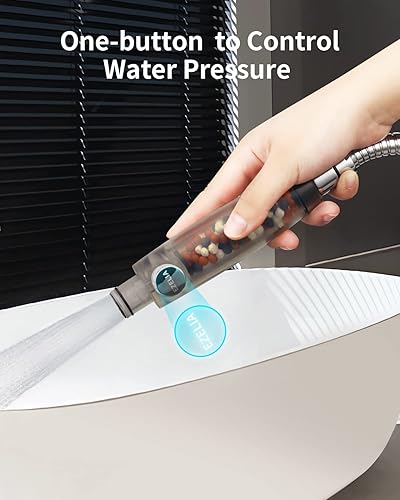 Miniatura 2 de Cabezal de ducha de mano con 9 modos para piel seca y cabello con boquilla de filtro de alta presión extraíble para limpiar azulejos, bañera y