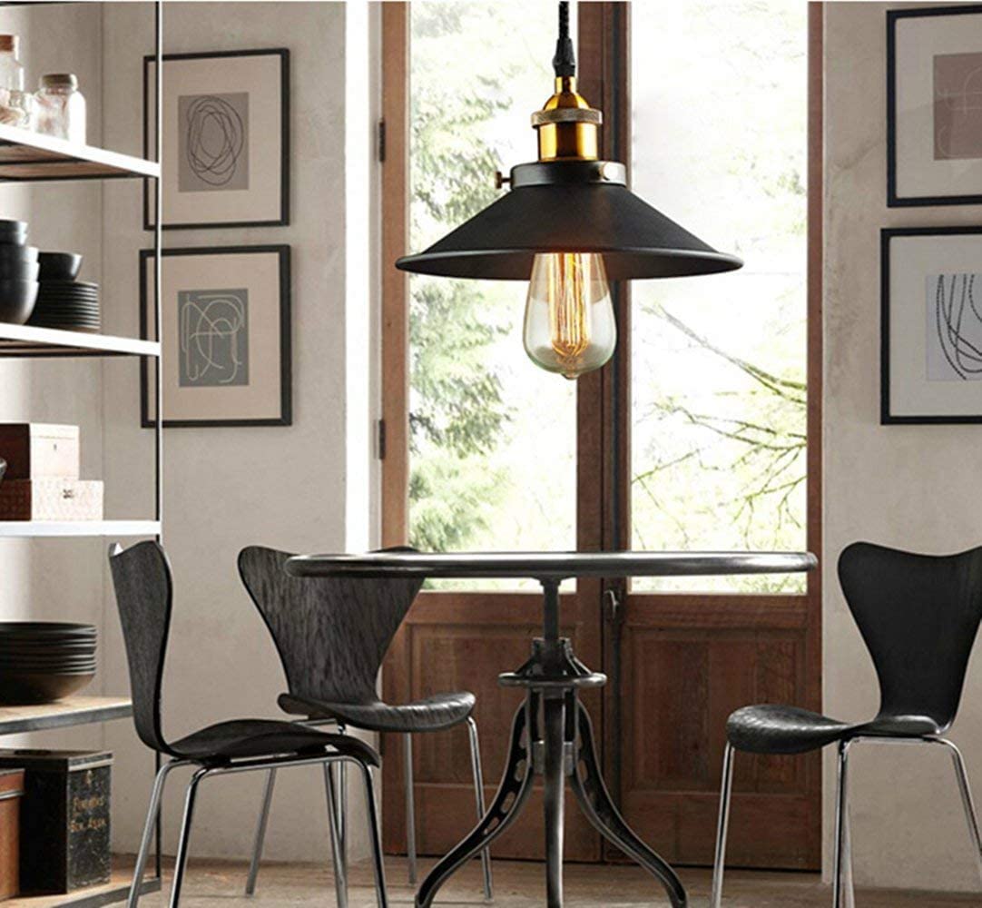 Industrial 3-Pack Small Cage Pendant Light – Flush Mount, E26 Base, Adjustable Hanging Cord, UL Listed, For Kitchen Island, Dining Room & Bedroom