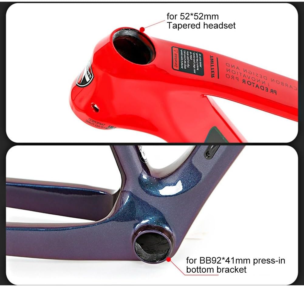 TUJISEK Mountain Bikes Frame Carbon Fiber 15''/17''/19'' Mountain Bikes Frame Thru Axle 12 * 142mm Disc Brake Internal Routing for 27.5 29er Wheels