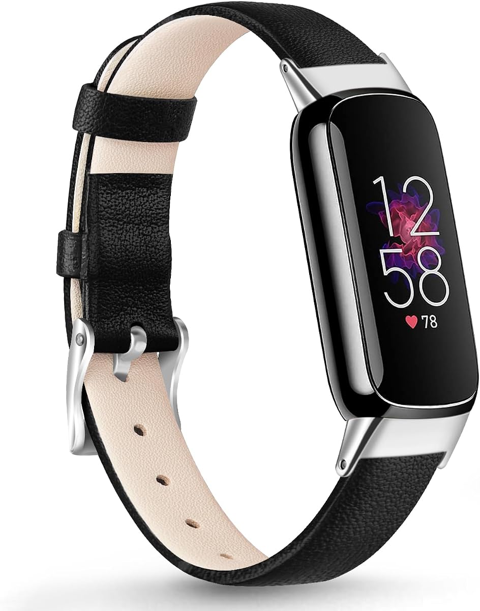 Vancle Band Compatible con Fitbit Luxe Bands, Correa de Cuero Pulsera de Repuesto Ajustable para Fitbit Luxe/Luxe Special Edition Fitness Tracker Mujeres Hombres