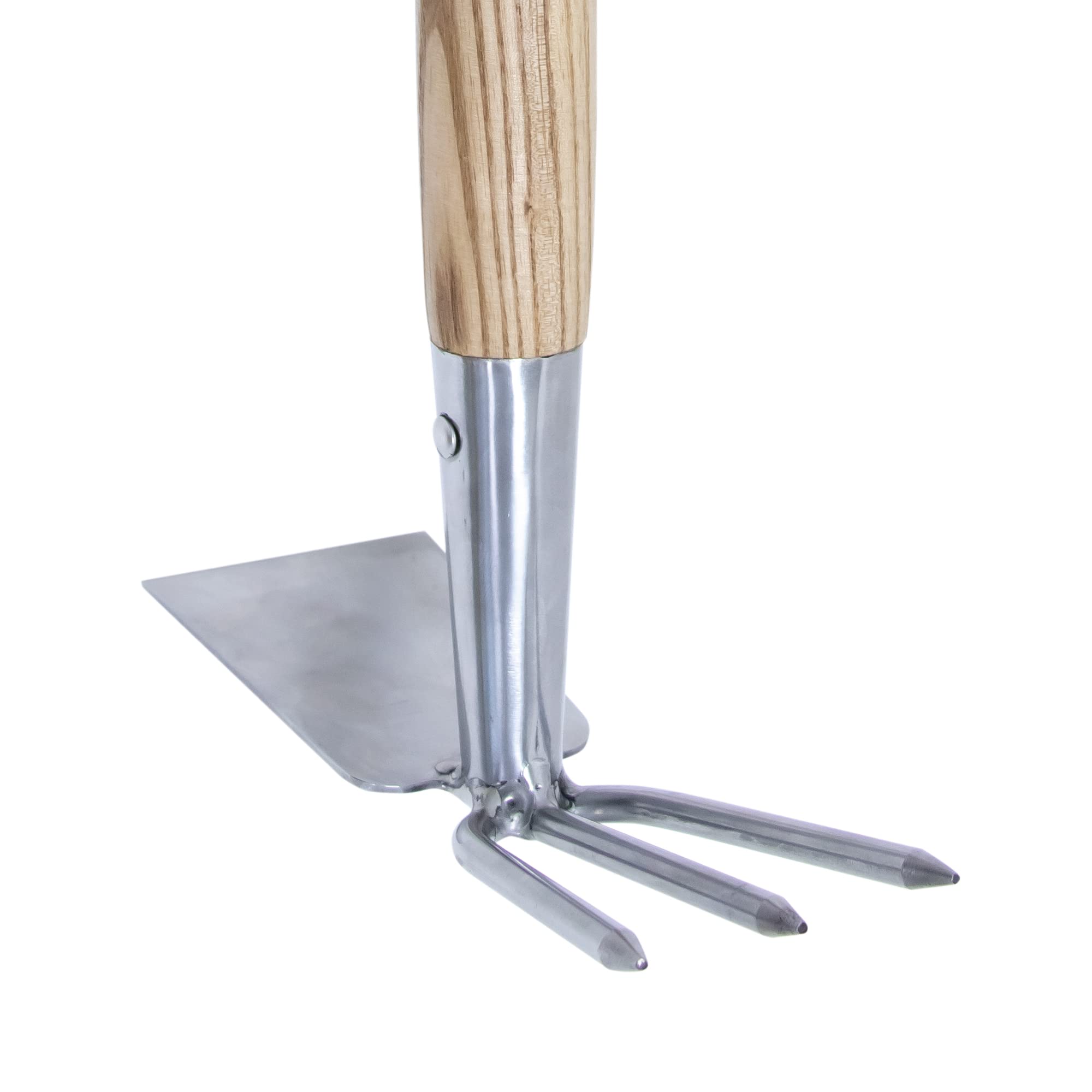 Kent & Stowe Azada Doble de Acero Inoxidable para airear el Suelo, con Mango de Madera de Fresno, 37 cm