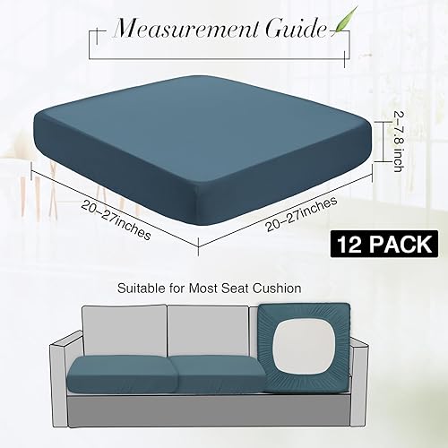 Miniatura 9 de Newwiee 12 fundas elásticas para cojín para sofá, patio, exterior, repuesto impermeable para sofá, fundas individuales de sofá, fundas protectoras
