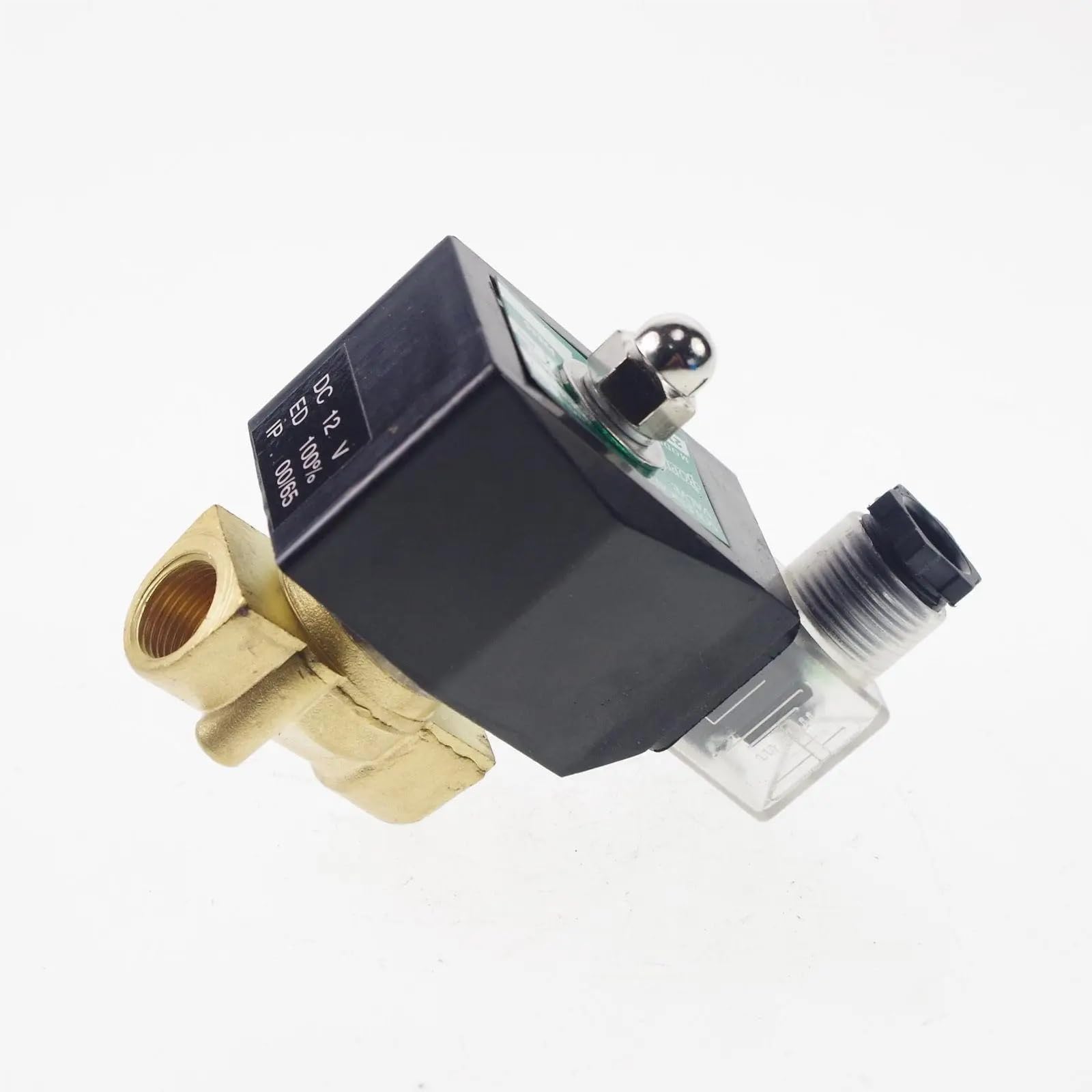 2-drożny zawór elektromagnetyczny BSPP NC mosiężny 3/8" 12V DC 24V DC 110V AC 220V AC, metan, propan, przyłącze gazu, paliwa, powietrza i wody (24V)