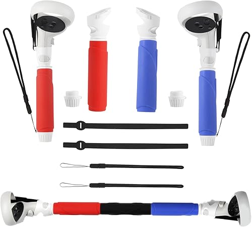 VR BeatSaber Handles Controller Extension Grips for Oculus Quest 2 Playing BeatSaber Games2 in 1 Upgraded Simple Install for VR DualLong Beat Saber