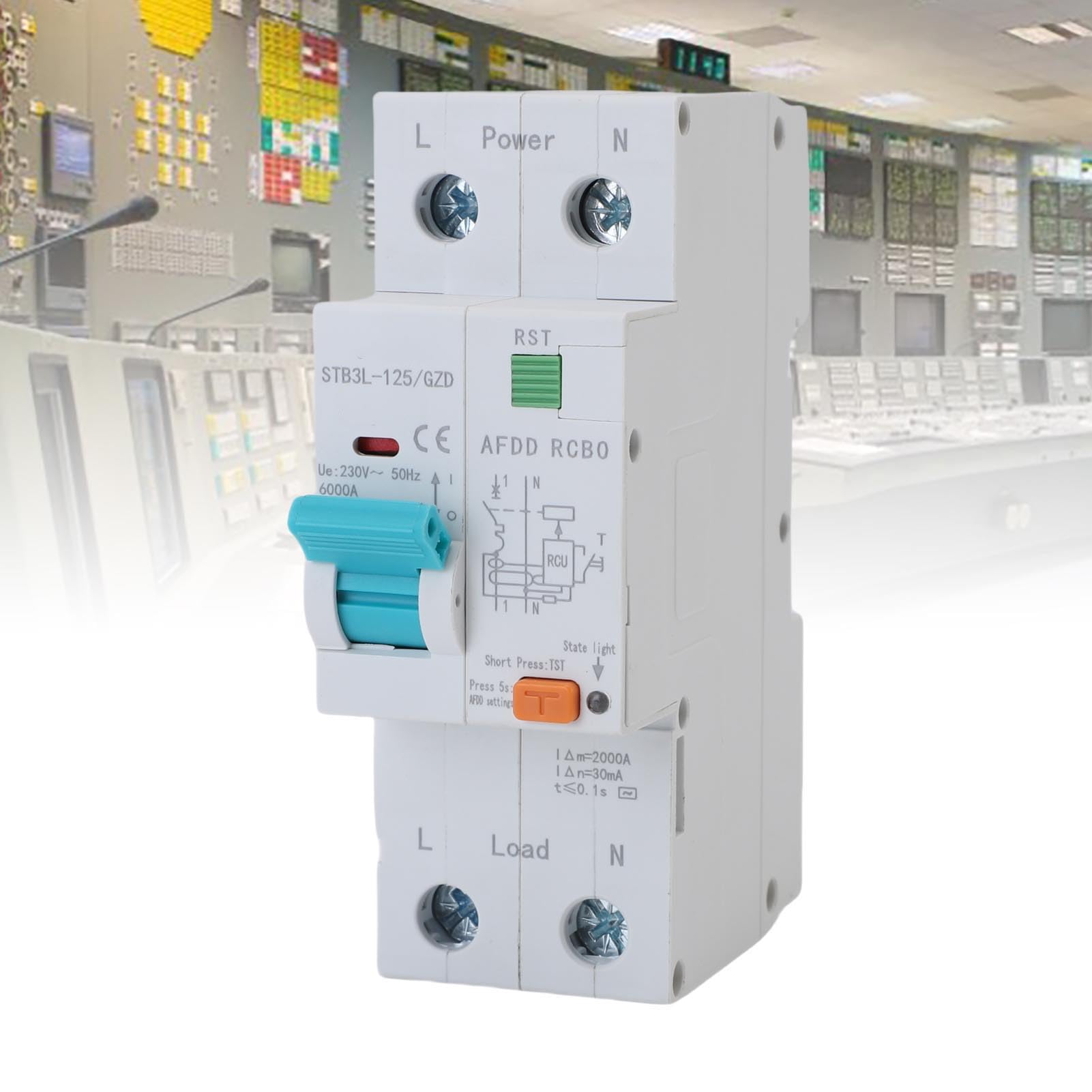 FTVOGUE Interruttore Automatico Salvaarco 1P+N AFDD RCBO RCCB Interruttore Automatico Miniaturizzato 63A con Protezione Dalle Perdite di Sovraccarico per Impianti Elettrici Domestici e Industriali
