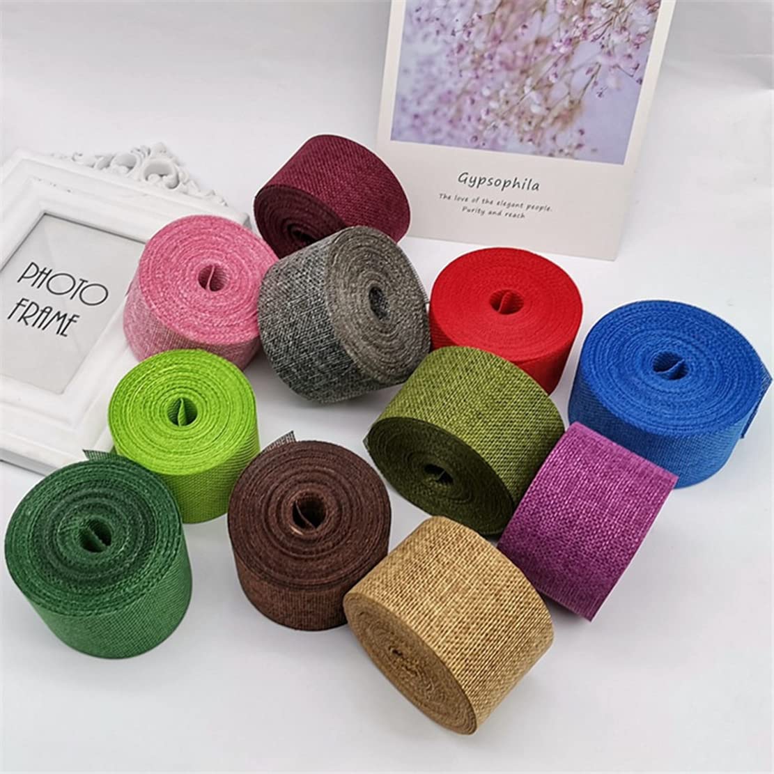 25 M X 60 Mm - Ruban Décoratif En Toile De Jute Orange (156) - 6 Cm