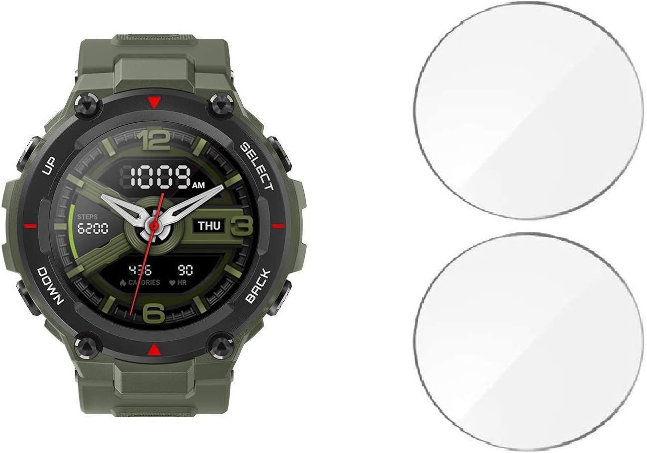 M.G.R.J® Tempered Glass Screen Protector for Huami Amazfit T Rex/Amazfit T Rex Pro (Pack of 2) (Not for Amazfit T-Rex 3)