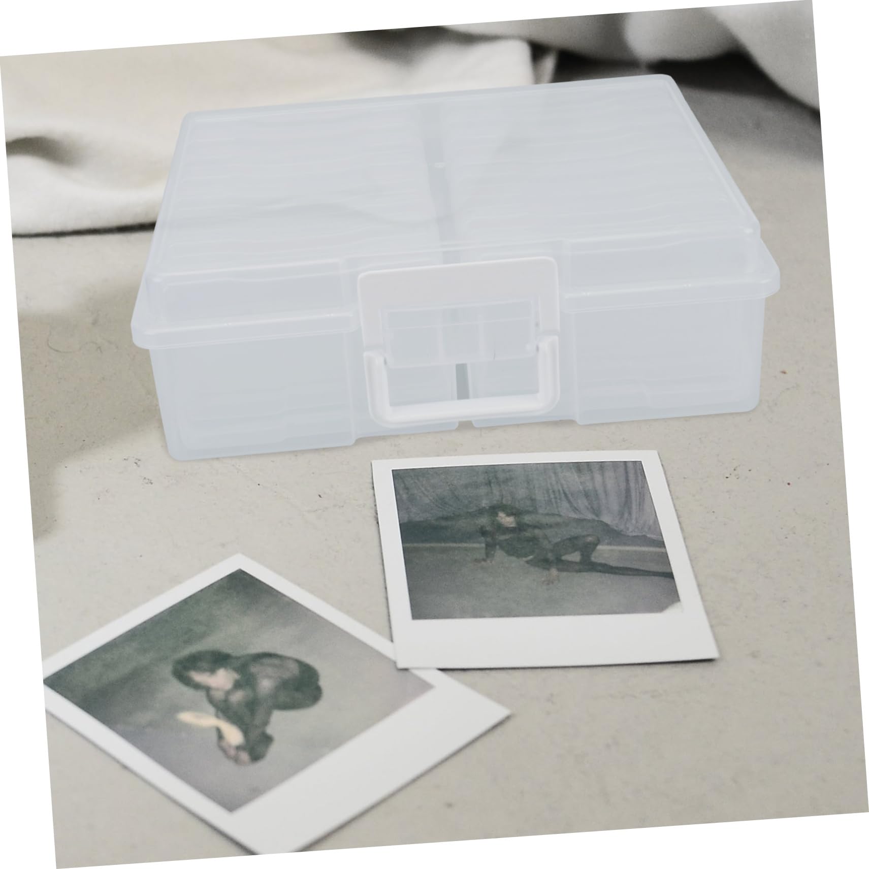 Housoutil 4 Pack Photo Storage Boxes Practical Postcard Case Organizer Plastic for Easy Access Safe Photo Storage