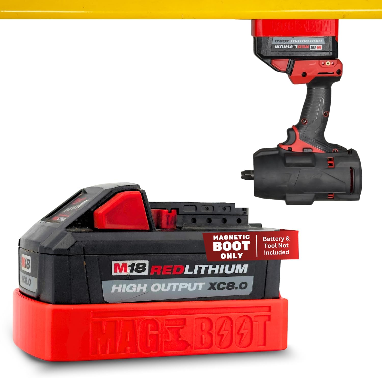 Magnetic Battery Cover/Boot for Milwaukee M18 High Output XC 6.0/8.0