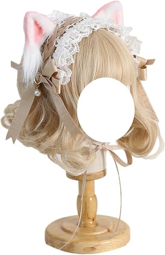 Sweet Lolita Hair Headband Women Girls Faux Fur Cat Fox Ears Hair Clips Maid Cosplay Halloween Headwear Accessory
