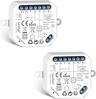 LoraTap Elektrischer Rolladenaktor für Smart Home: WLAN Rolladensteuerung, kompatibel mit Alexa & Home Assistant, intelligenter Jalousieaktor, 2er