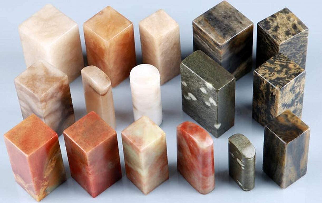 ZHONGJIUYUAN 16 piezas DIY sello talla sello Kunlun piedra congelada práctica sello material talla