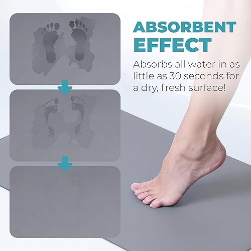 Miniatura 6 de Homergy Alfombra de baño Superabsorbente y de secado rápido con parte trasera de goma antideslizante, lavable a máquina y resistente al olor 16 x