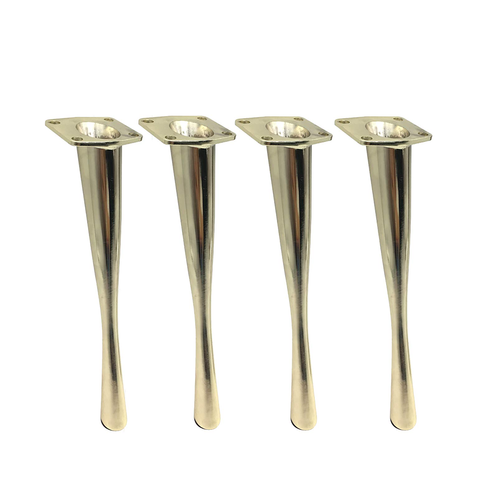 4 Pezzi Gamba per Mobili in Lega di Zinco, Piedi per Mobili per Divani e Poltrone, per Armadi,Sedia, Tavolino,Armadi TV, Comodino,DIY Mobili Tavolo in Gambe, con 16 Viti,d'oro,23cm/9.06in