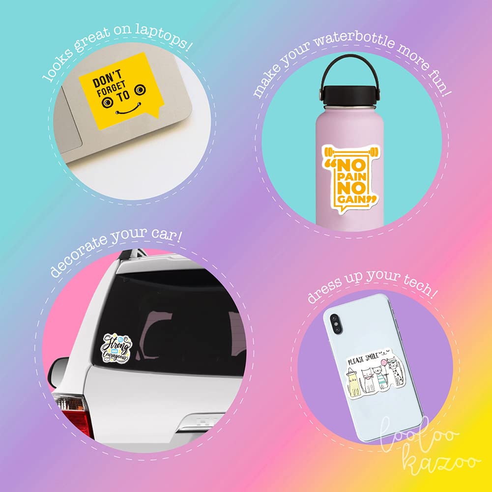 100 Pezzi Adesivi Motivazionali con Frasi Ispiratrici, Adesivi con Affermazioni Positive, Set di Adesivi in Vinile Impermeabili Stickerbomb per