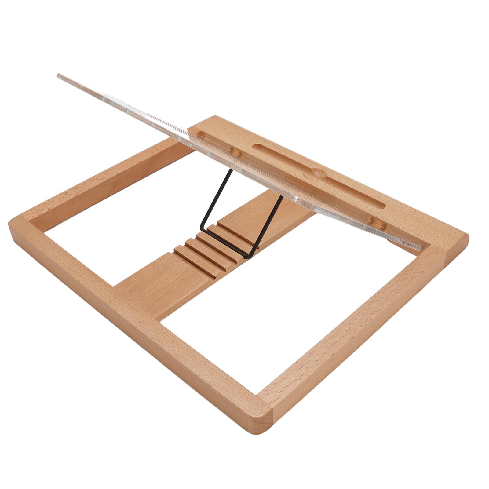 Pongnas Supporto per Tablet in Legno di Faggio con Scanalatura per