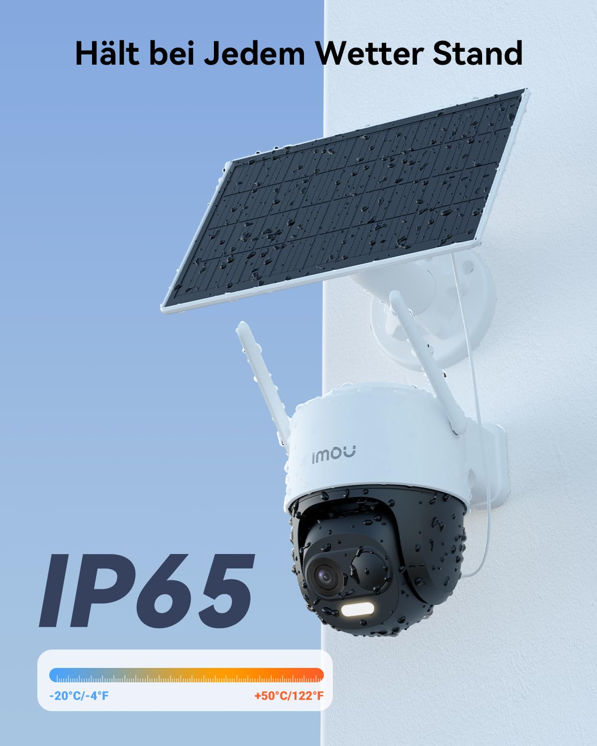 Imou 2K Solar Überwachungskamera Aussen Akku mit AI Personen-/Fahrzeugerkennung, 360° PTZ WLAN IP Kamera Outdoor Kabellos, Farbnachtsicht, 2-Wege-Audio, Sirene, Privatmodus, IP65, Kompatibel mit Alexa
