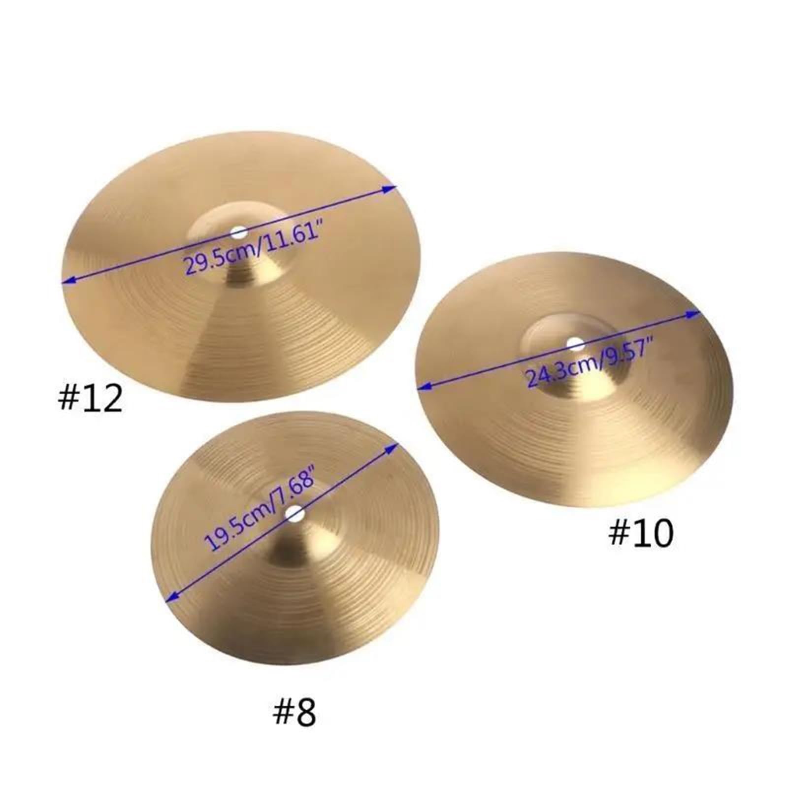 Profesjonalna Talerz Hi-Hat Talerzowy Ze Stopu Splash Crash Dla Perkusisty 8 10 12 Cali Rozmiar Opcjonalnie(12 inch)