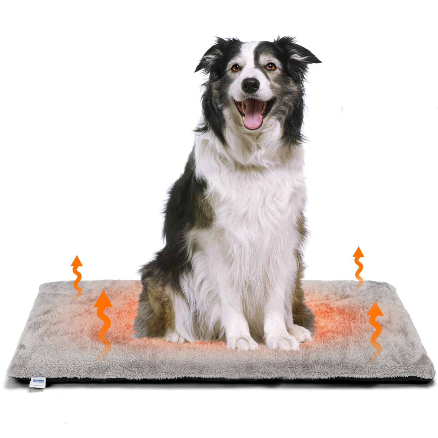 Nobleza Colchonetas para Perros Grandes, Alfombrilla Autocalentable para Camas para Mascotas, Colchon Grueso de Espuma Viscoelástica, Funda de Pelo Corto Suave Lavable, Gris, 91x58x4 cm