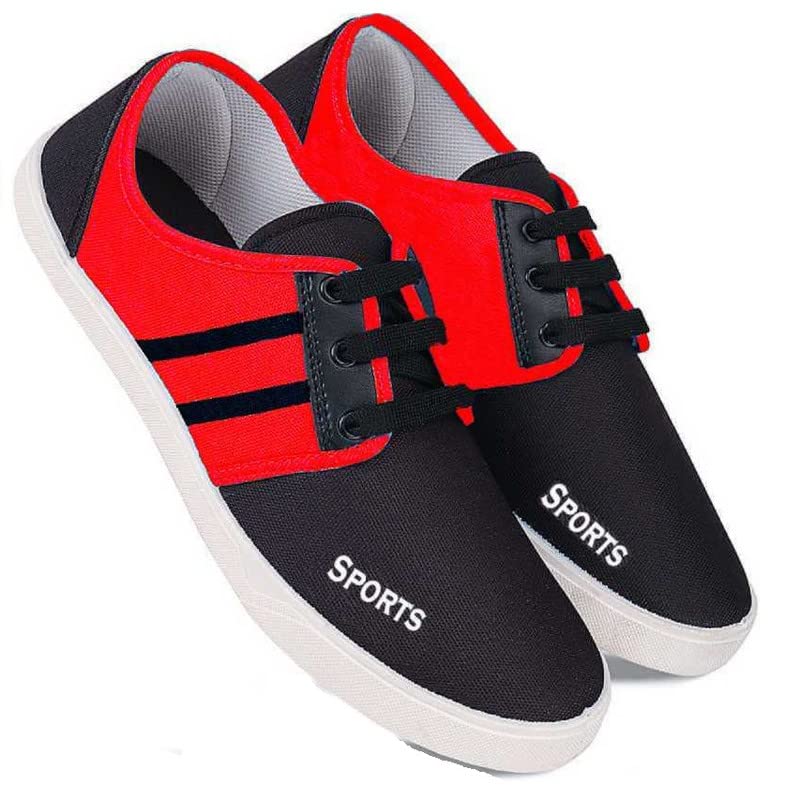 Trendy Running Shoes for Men Sneakers for Men (Color- Res & Black) Size-10(47) M-picture-41