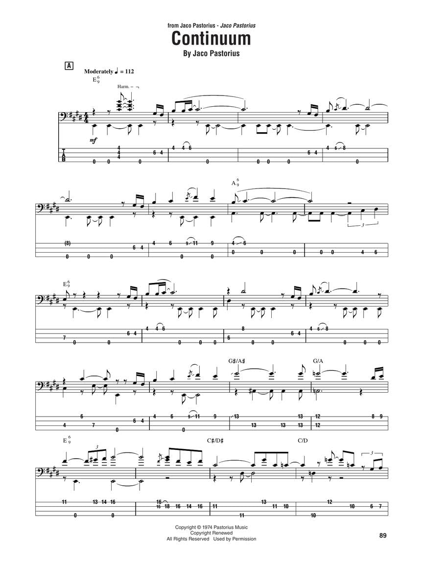 Jaco Pastorius Omnibook for Bass Clef Instruments Transcribed Exactly from His Recordings