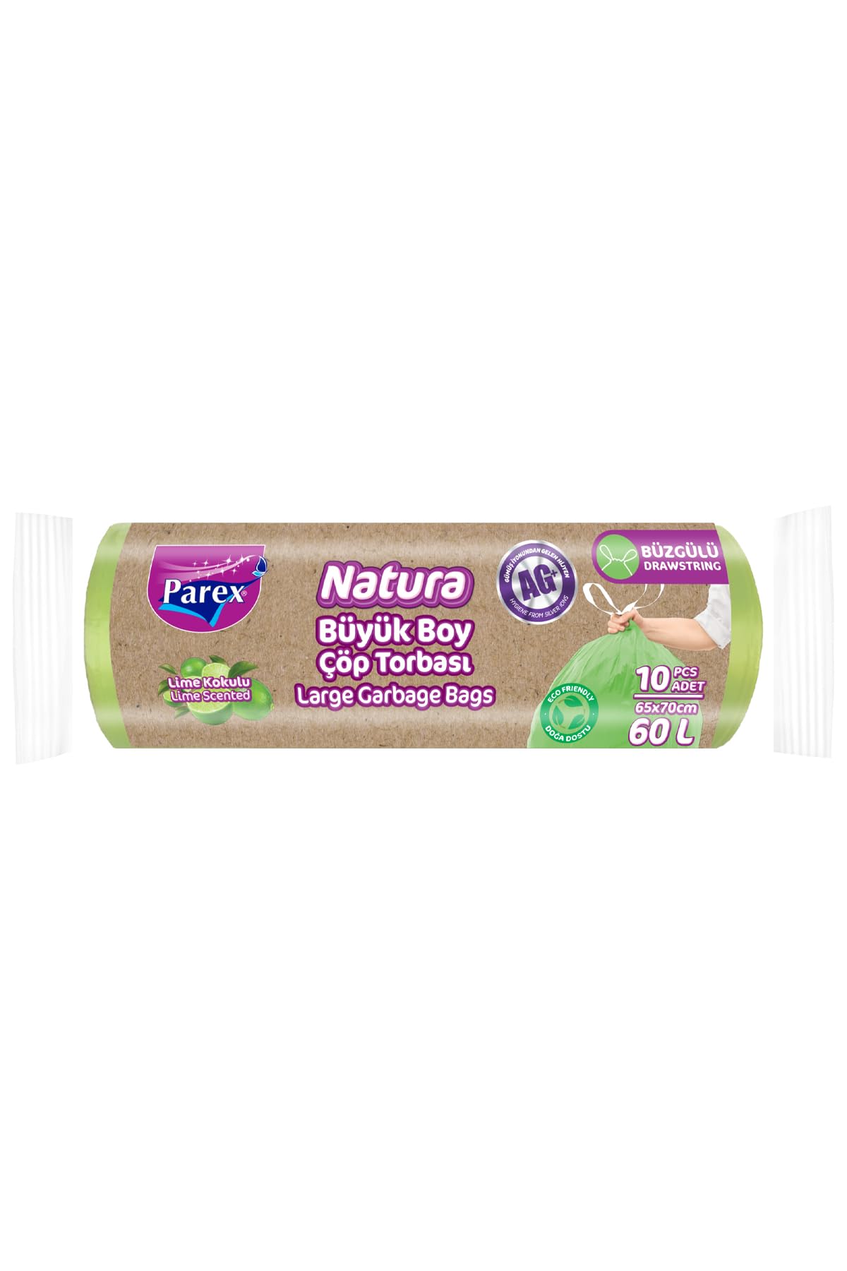 Parex Natura Büzgülü Çöp Torbası Büyük Boy 10’lu