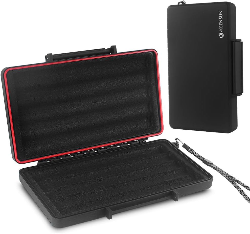 KEENSUN Portable PPS Cigar Humidor Case - Holds 5 Cigars (58 Ring Gauge) with Shockproof Sponge Lining, Secure Lock Closure, Elegant Gift Packaging for Cigar Enthusiasts (Black)