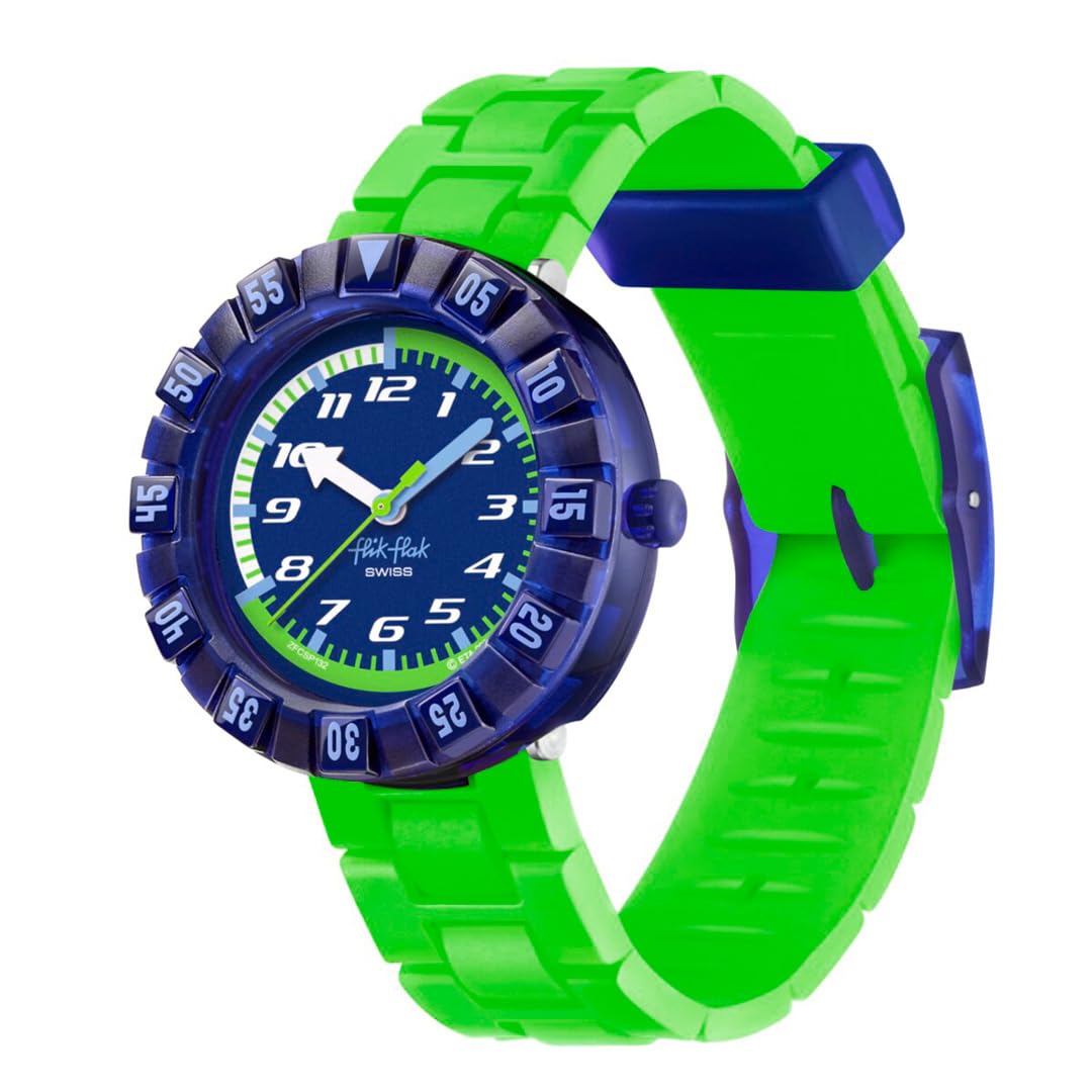 Swatch FCSP132 Flick Flak Neonbrick - Reloj de pulsera para niños, color verde