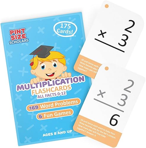 Brybelly Tarjetas de multiplicación de lujo - ¡Tamaño grande! - Habilidades matemáticas - Números, Matemáticas - Tarjetas didácticas - Educativas