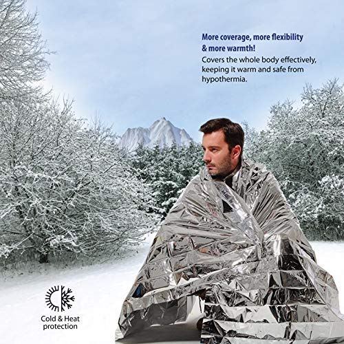 image for Deke Home - Emergency Blanket 6 Pack - Thermal Mylar Blankets with Ref