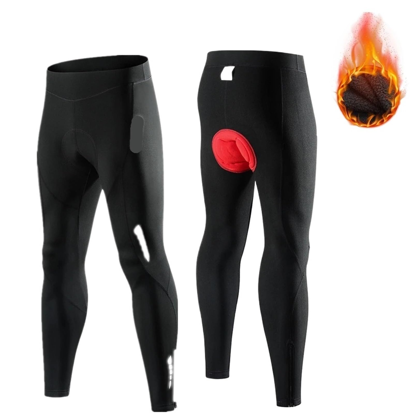 Pantalones de Ciclismo Lana for Hombre y Mujer, Mallas térmicas Acolchadas Gel 5D for Invierno, Pantalones Largos a Prueba Viento para Hombre y Mujer