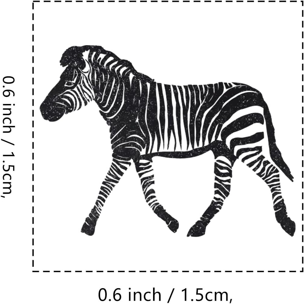 Zebra Rubber Stamp, 3/5 Inch Small Mini Stamp for Scrapbooking Card Making Planner