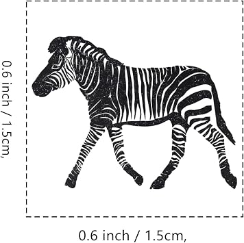 Zebra Rubber Stamp, 3/5 Inch Small Mini Stamp for Scrapbooking Card Making Planner