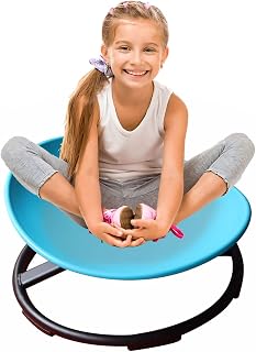 Autism Kids Swivel Chair, Kid Spinning Sensory Carousel Chair, Sit and Spin Chair Training Body Coordination Kids Preschool Toy, Gross Motor Skills Development Toy for Kids Ages 3-12 ( Color : A )