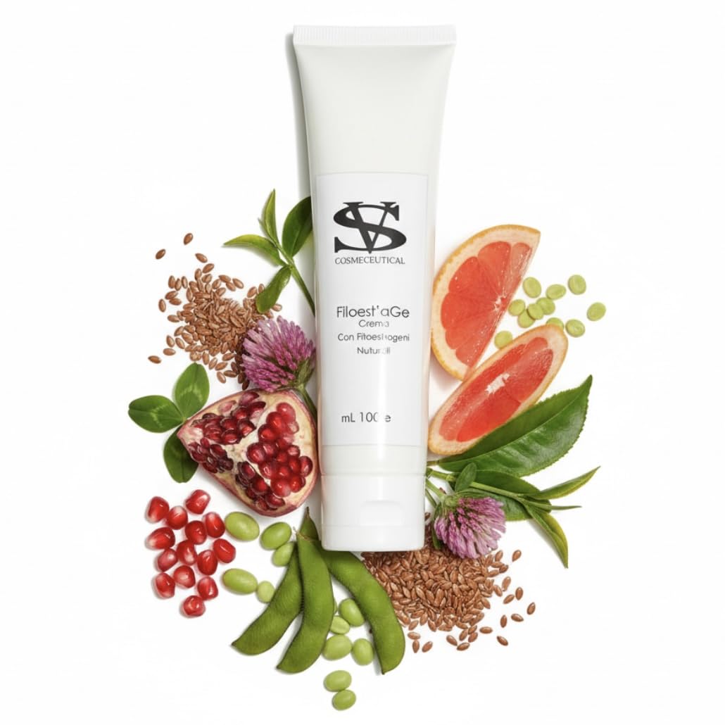 Seev Cosmeceutical Phytoöstrogen Gesichtscreme 100 ml – Anti-Aging Pflege für reife Haut ab 40+, mit Kollagen, Elastin & Vitaminen, straffende Tages- & Nachtcreme, Made in Italy