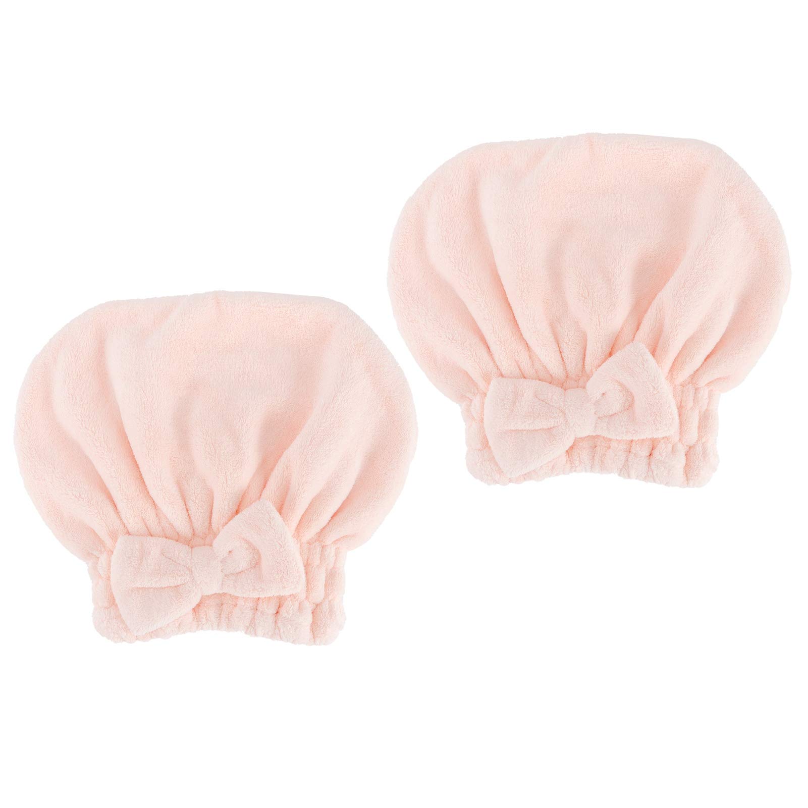 Ejoyous 2PCS Cappello per Asciugare i Capelli in Pile di Corallo Asciugamano per Capelli Avvolgente Cuffia Spessa Assorbente Ad Asciugatura Rapida per Donne Uomini e Uso in Viaggio Dopo la Doccia