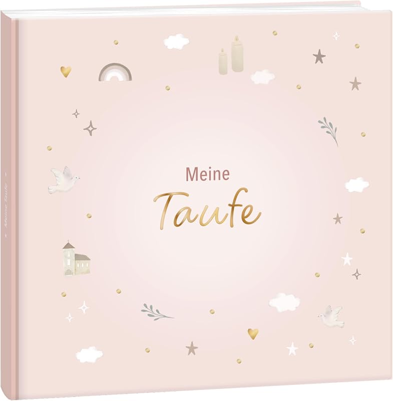 mintkind® Taufbuch Baby Meine Taufe Ausfüllbuch und Gästebuch zur Taufe rosa Pattern Design mit Platz für Fotos Gästewünsche und Erinnerungen 60 Seiten Hardcover Erinnerungsalbum für dein Mädchen