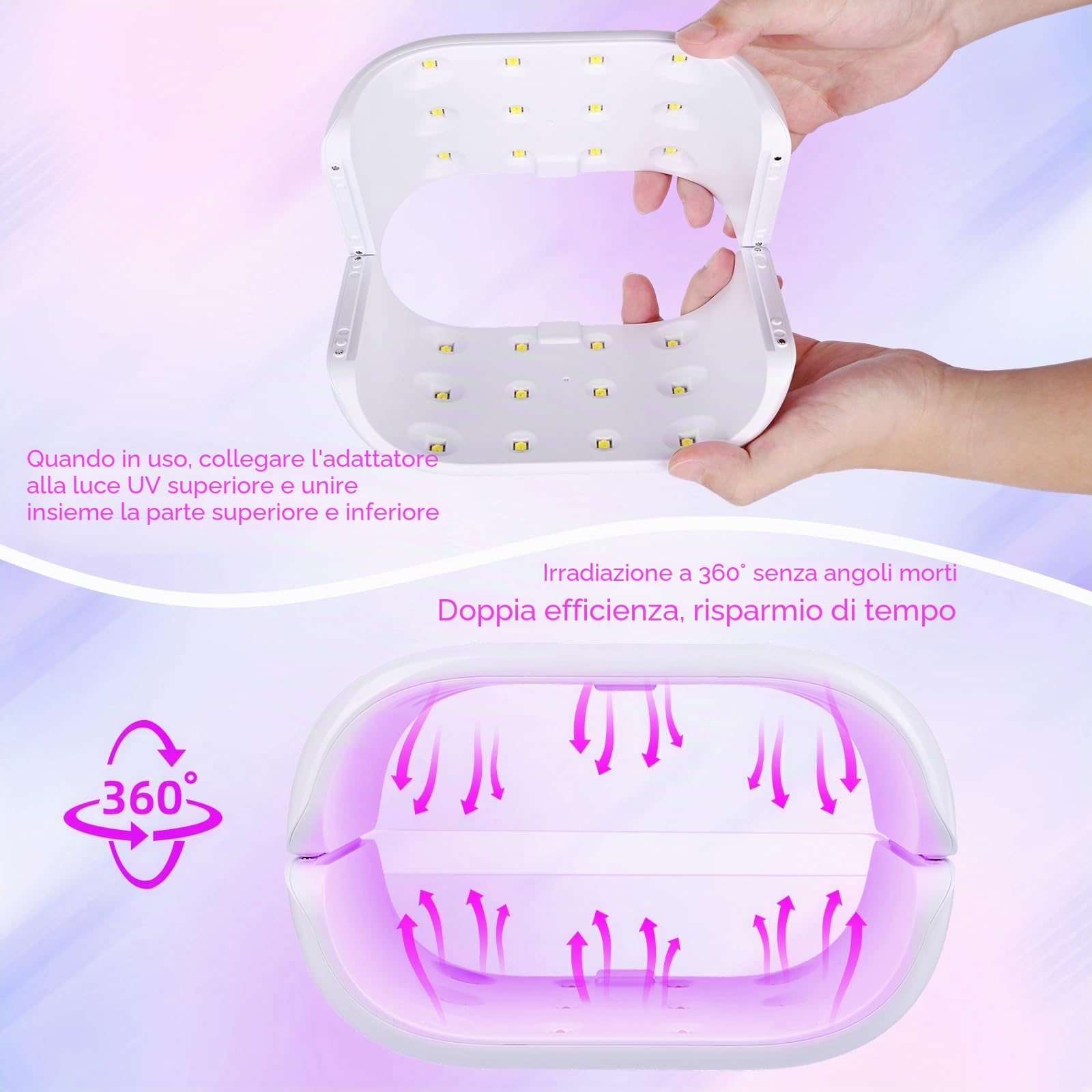 Euakee Luce UV in Resina su Due Lati con Display Digitale, Lampada UV per resinas, con schermo LED, 36 W, 3 Time(2 m, 3 m, 5 m), per fai da te,resina,forme di Gioielli, Unghie fai da te