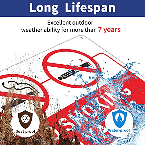 No Smoking No Vaping Sign, 4 Pack, 10" X 7" .40 Rust Free Aluminum, Uv Protected, Weather Resistant, Waterproof, Durable Ink，Easy To Mount #TOP3
