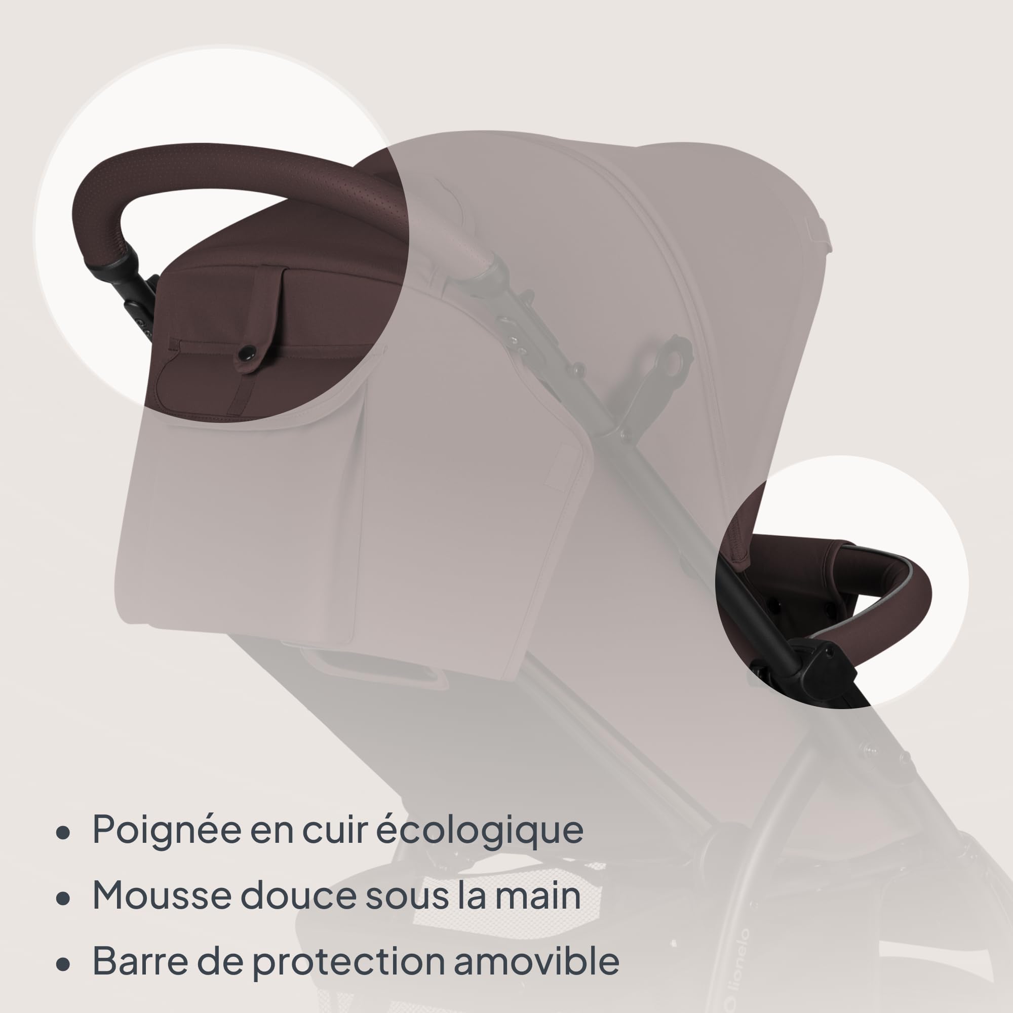 Lionelo ANNET PLUS Poussette, Bebe à 22 kg, Auvent XXL, pliage rapide | Chancelière Moustiquaire Porte-Gobelet, Réglage du Dossier Jusqu’à la Position Couchée, Harnais à 5 points, Roues EVA